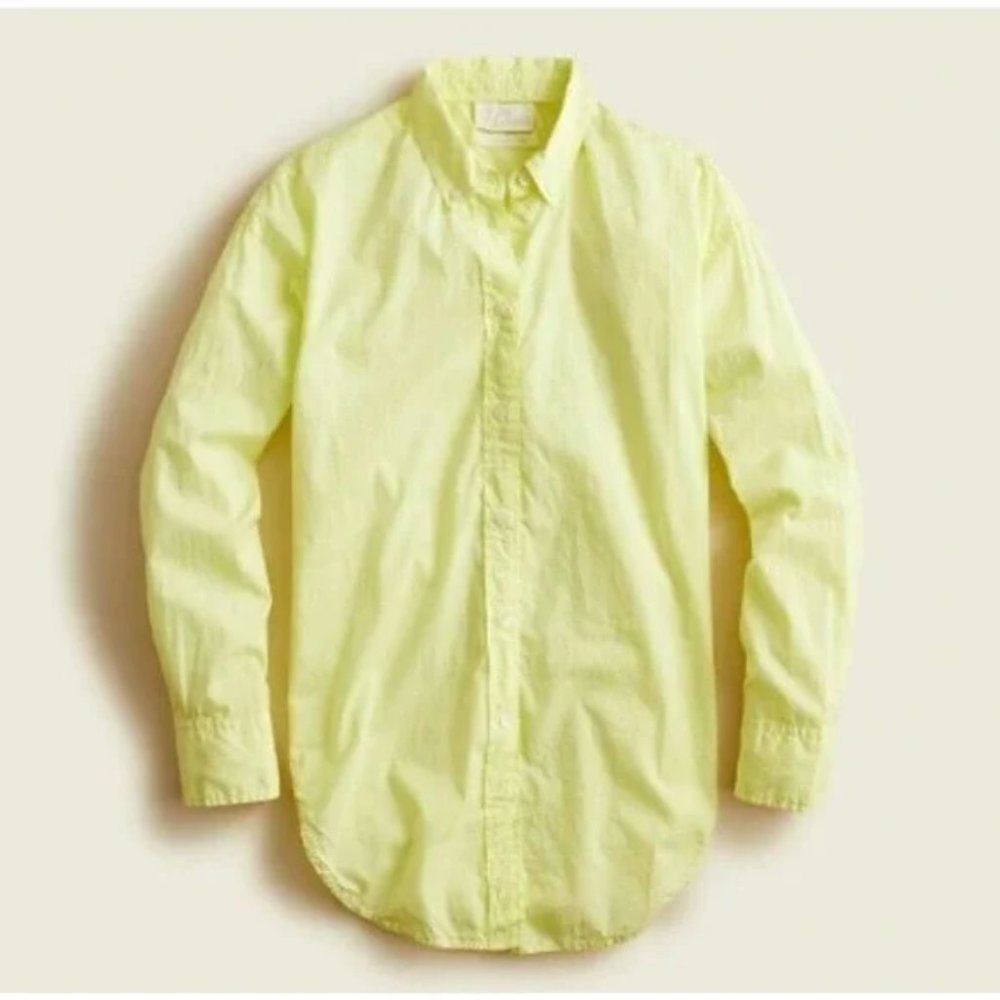 NWT- J Crew - Relaxed-fit garment-dyed lightweight cotton poplin shirt